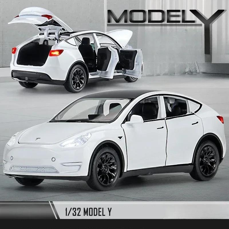 VKYA1 1/32 Tesla Cybertruck Modell 3 Modell S Modell X Modell Y Spielzeugauto Diecast Metall Off Road Sammlung Rückzieher Sound Licht Geschenk Junge