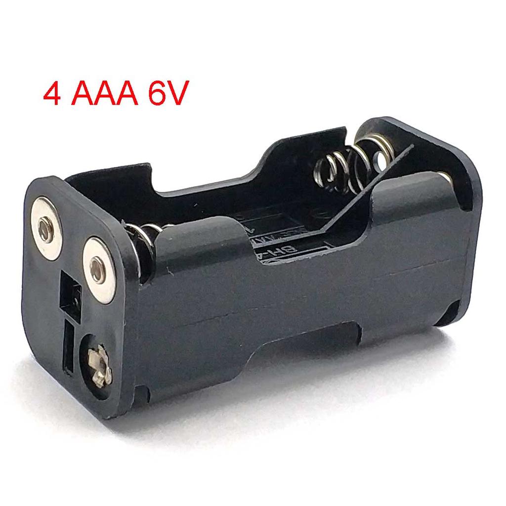 4x 6x 8x AAA Battery Box Case Holder with Wire Leads Side By Side Battery Box Connecting Solder for 4-8pcs AAA Batteries