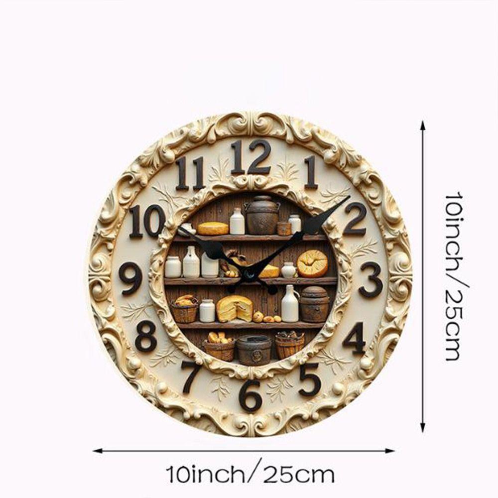 Wood Dessert Theme Wall Clock Silent Sweep Movement Silent Wooden Wall Clock Living Room Decor
