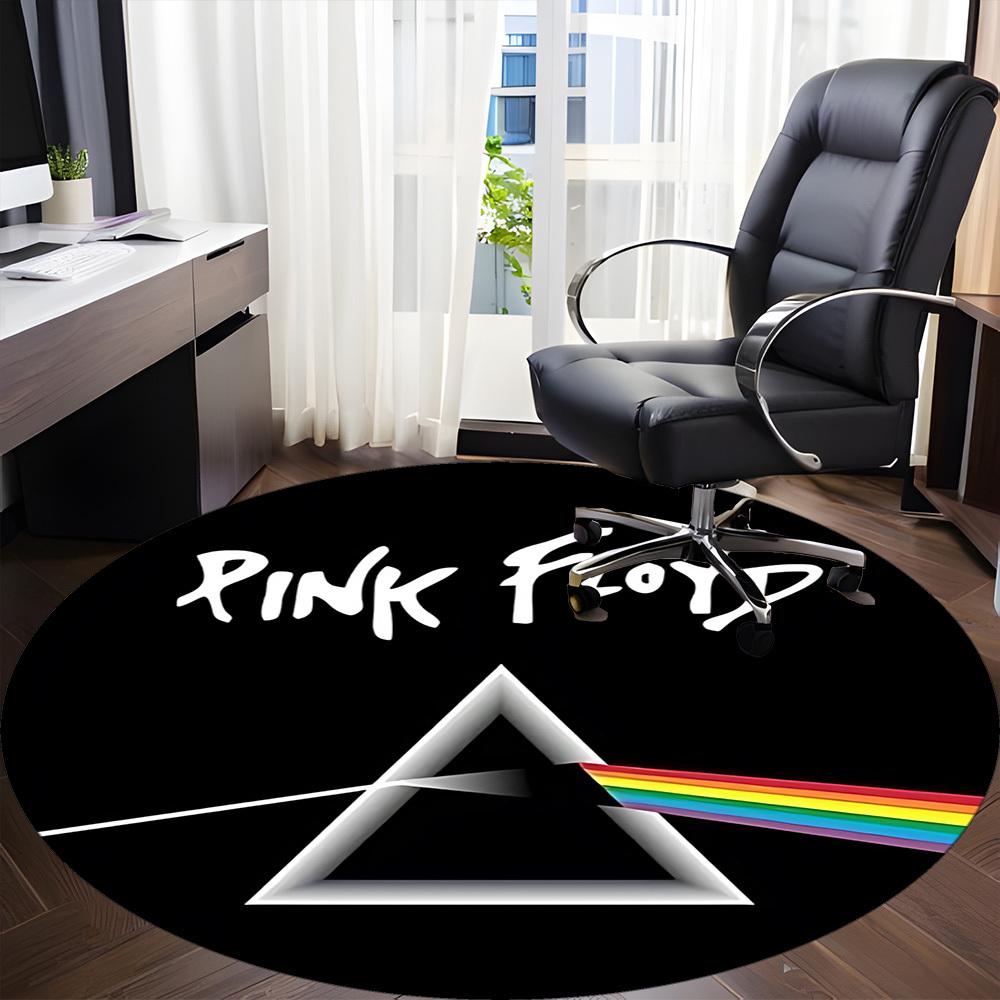 

1PC Pink Floyd Office Round Rug - Perfect for Office or Study Decor, Machine Washable, Non-Slip Backing, Decorative Floor Mat 150cm