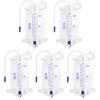 Catheter Bags for Men with 5PCS, Foley Catheter Leg Bags for Men 1000ML, Urine Bags for Easy Flip Drain Design