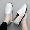 Summer Genuine Leather Bean Shoes New Soft Soled Non-slip Mens Casual Shoes High End Lightweight Comfortable Minimalist Loafers
