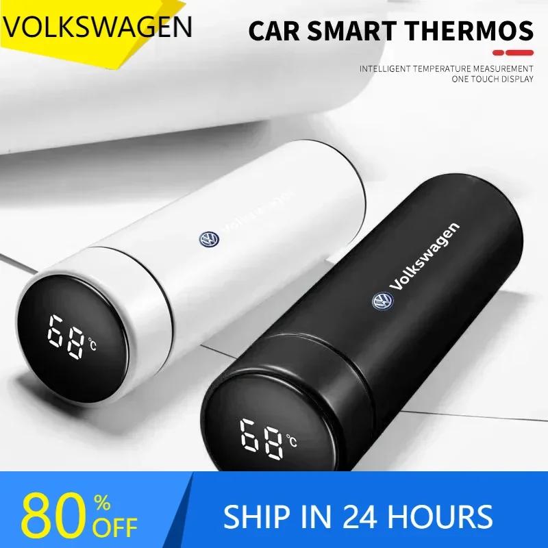 PET1 For VOLKSWAGEN VW 2025 For VW POLO 500ml Car Intelligent Thermos Bottle Temperature Display For Volkswagen VW Scirocco Jetta Bee