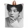 Cha Eun Woo Blankets Fleece Print Kpop Astro Breathable Lightweight Throw Blankets for Bedding Office Rug Piece