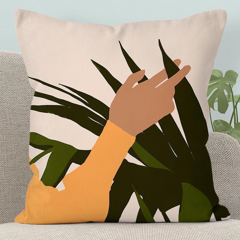 Modern Abstract Character Pillow - Removable, Washable Cushion for Sofa or Bed