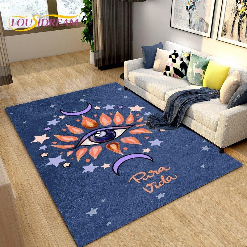 Teppich mit Baum des Lebens, böser Blick, Hamsa-Palme, Mandala-Teppich, Teppich für Wohnzimmer-Dekoration, Kinder spielen, Krabbeln, rutschfeste Bodenmatte