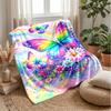 Unicorns Among Flowers and Butterflies Theme blanket Lightweight Warm Flannel Blanket Decorative Throw Blanket for Home Decoration