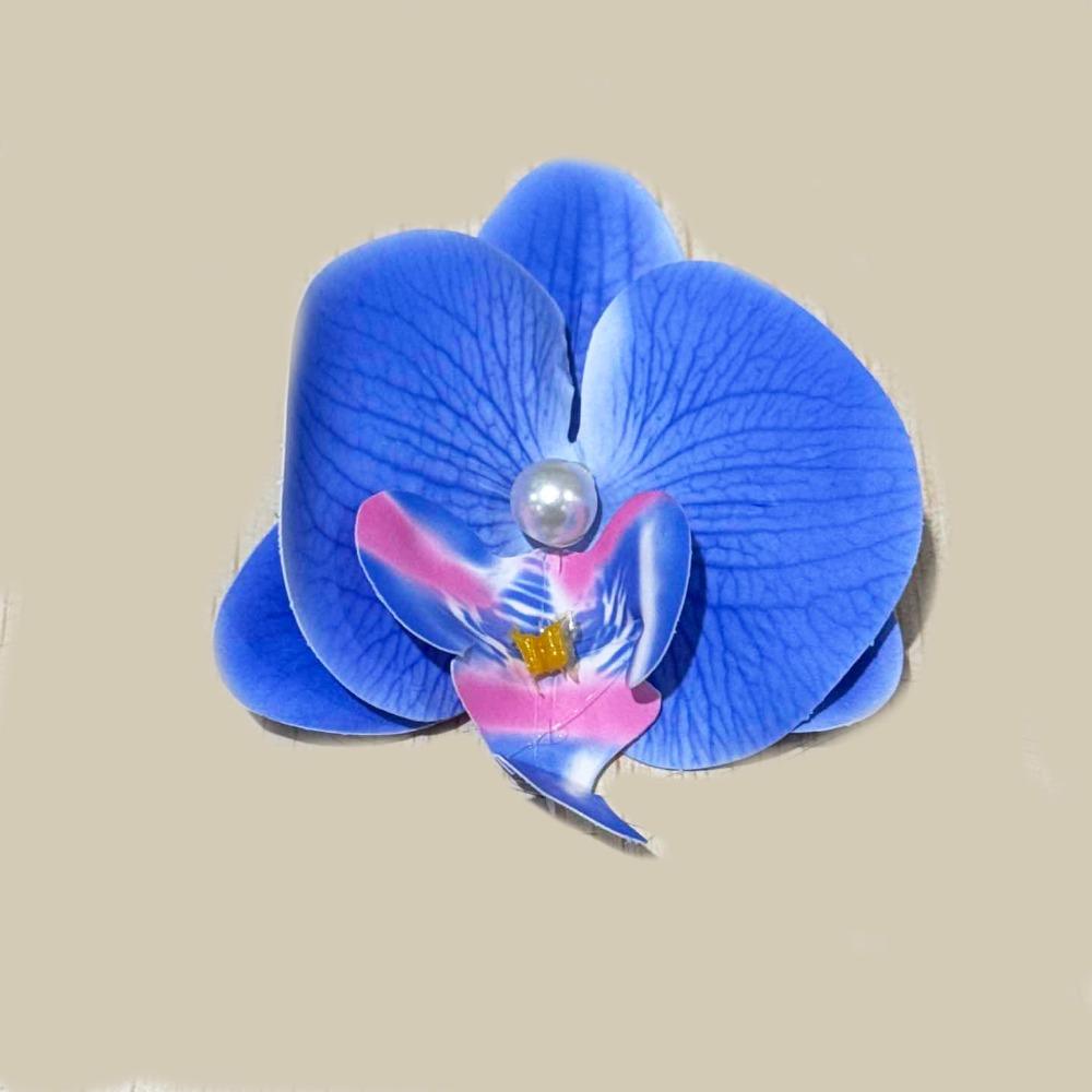 

Cloth Flower Hair Clip Pearl Girl Hair Clip Sweet Orchid Flower Hairpin Holiday style 2