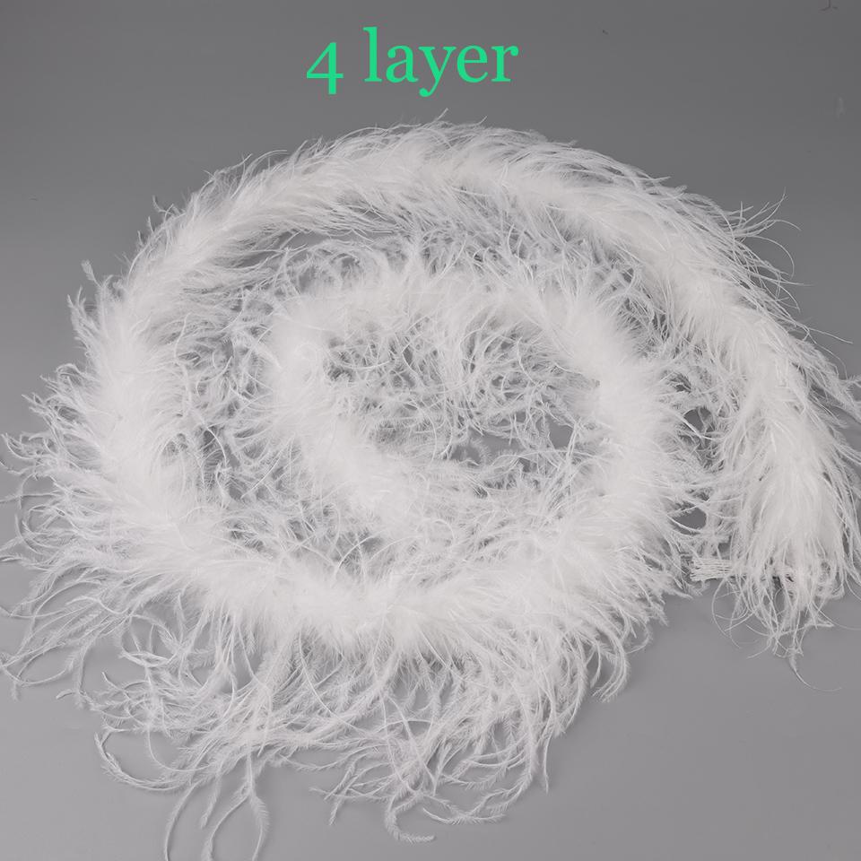 Fluffy Feather Trim For Clothes, Ostrich Feathers, Fluffy Boa, Shawl, Wedding Dress Decor, 2M Thick, 6 Layers