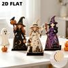 3Pcs 2D Flat Halloween Wooden Dog Signs Stable Base Dog Halloween Figurine Halloween Party