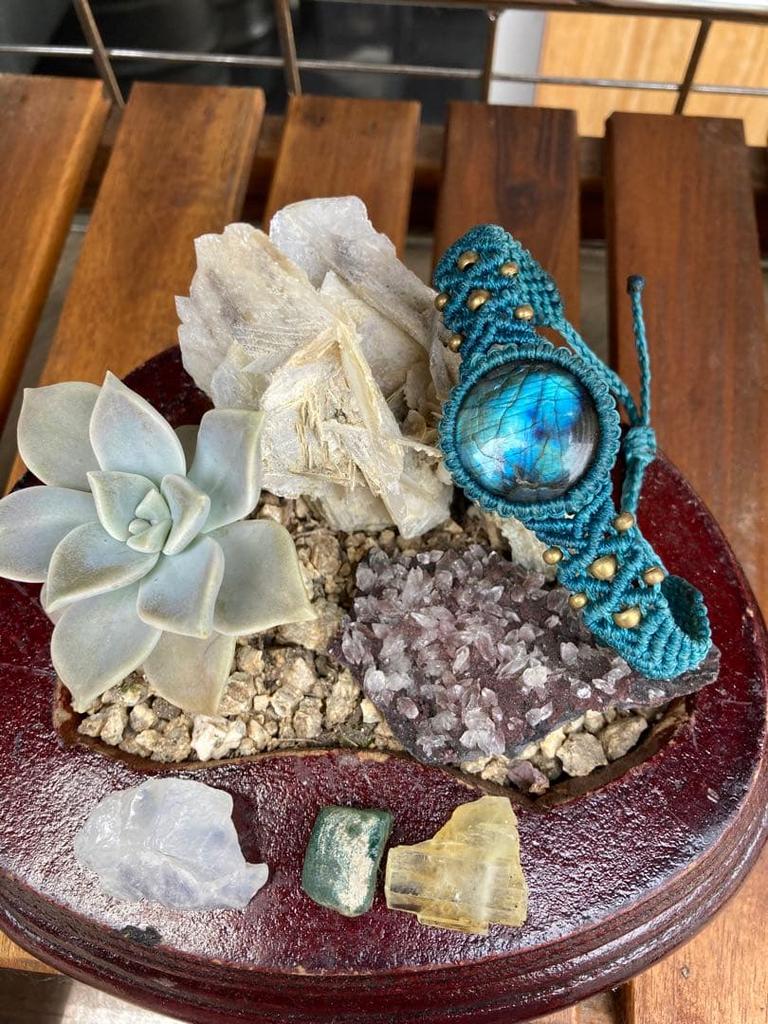 Labradorite bracelet macrame intuition enhancement natural stone power