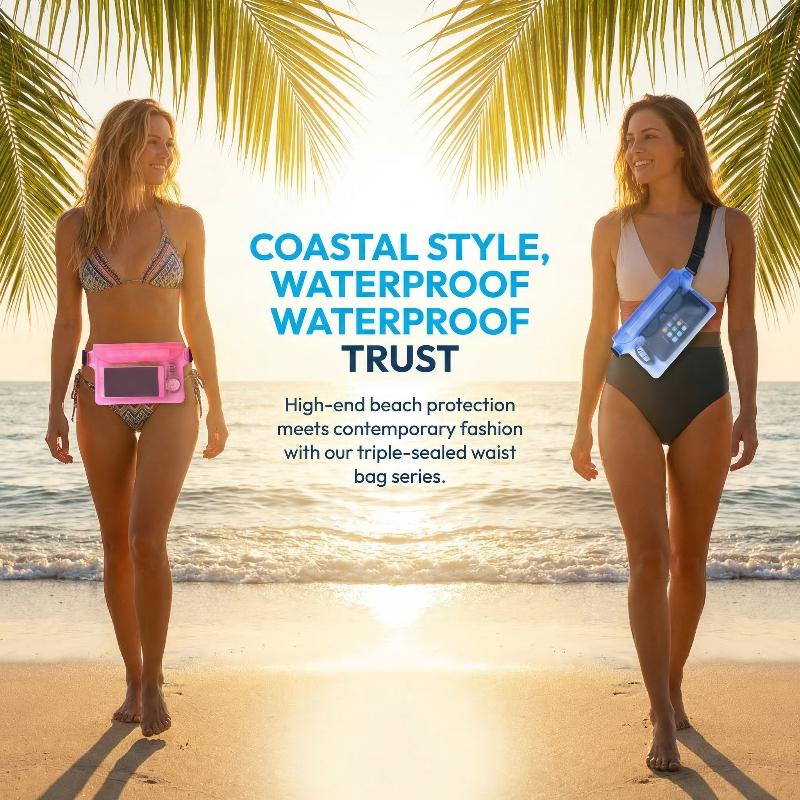 Waterproof Bag Hold ID's Credit Cards Keys Cell Phone Underwater Pouch Waist Pack Fanny Swimming Beach Dry Pouch Case