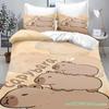 Cartoon Capybara 3D Printed Bedding Set Children's Duvet Cover Pillow Case Set Anime Polyester Cute Cartoon Home Decoration