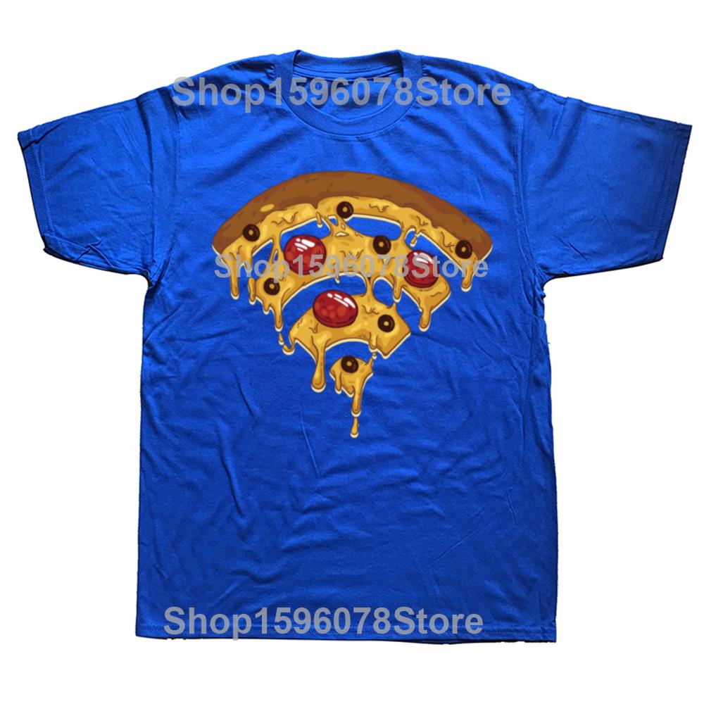 Funny Cool Wifi Pizza Internet Graphic T Shirts Men Pure Cotton Humor Streetwear Tee Shirt Short Sleeve Unisex Loose Clothing