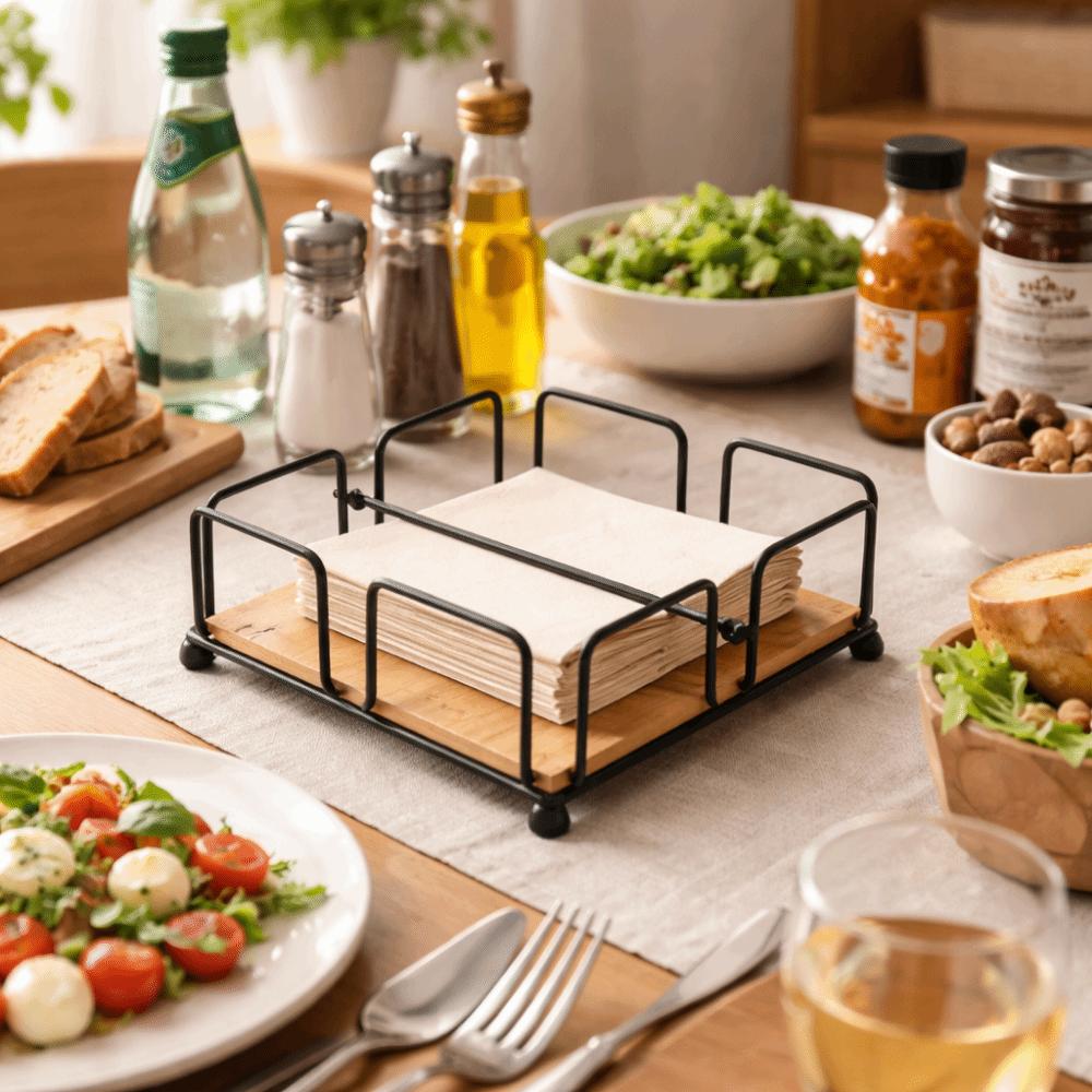 Square Design Napkin Holder Nordic Style Flat Napkin Dispenser Paper Napkin Organizer  Home Kitchen