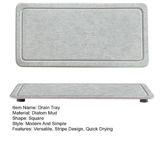 2Pcs Water Absorbing Stone Tray Quick Drying Diatomite Sink Coasters Anti-Slip Kitchen Sponge