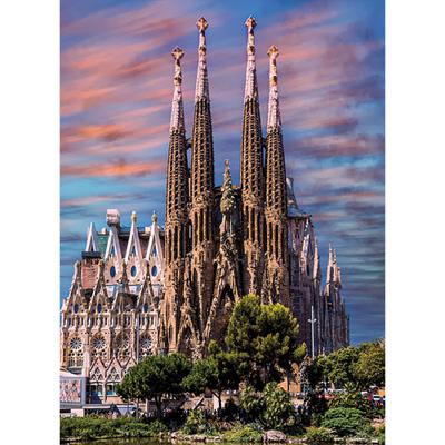 1000-piece Jigsaw Puzzle - Panoramic View of the Familia Cathedral (mini), Popular Korean Puzzle