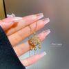 Necklace Female Inlaid Imitation Hetian Jade Fringed Long Life Lock Ancient Gold Pendant Collarbone Chain Jewelry Female