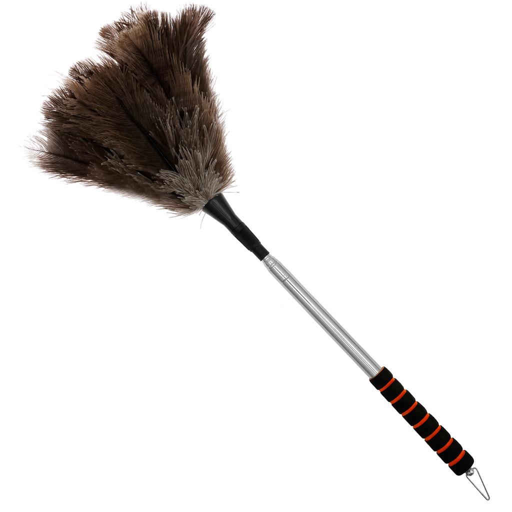 Extendable Ostrich Feather Duster for Home Office Anti Static Reusable Cleaning Tool Household Duster for Furniture High Place