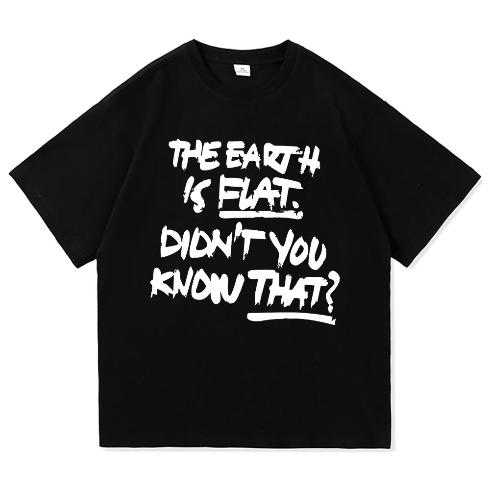 Die Erde ist flach Wusstest du das nicht Unisex T-Shirt Min Yoong Katze Harajuku Sommer Lässig Kurzärmelig Unisex Kleidung Oberteile