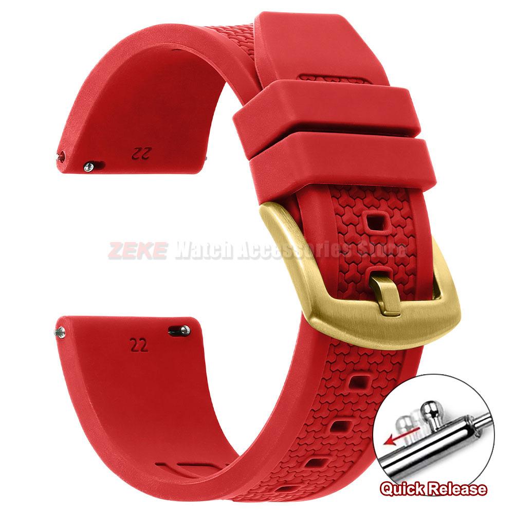 20/22/24mm for Rolex Rubber Strap for Omega Universal Men Silicone Watch Band for Seiko Quick Release Sport Waterproof Wristband
