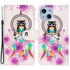 Pattern Printing Leather Wallet Phone Case for iPhone 15,Drop-proof Phone Stand Cover