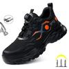 Fashion Safety Shoes Men Women Steel Toe Work Shoes Lightweight Rotating Button Anti-Smash Protective Sneakers Work Safety Boots