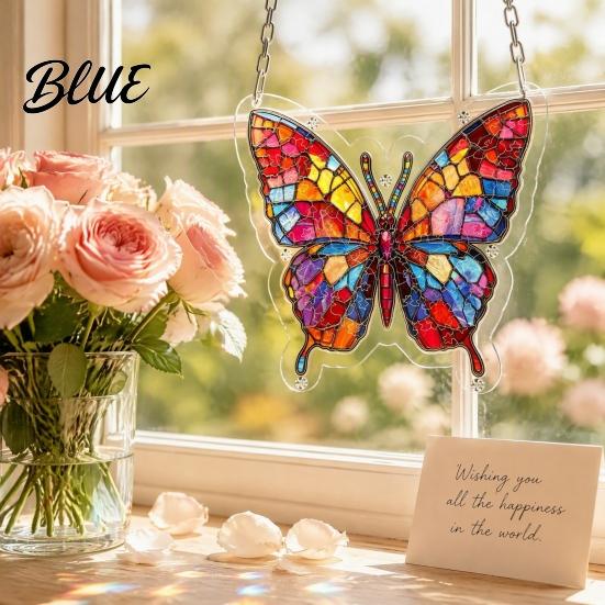 Window Hanging Decoration Acrylic Puzzle Butterfly Suncatcher for Window Stained Glass Jigsaw Decorative Ornament Indoor Outdoor