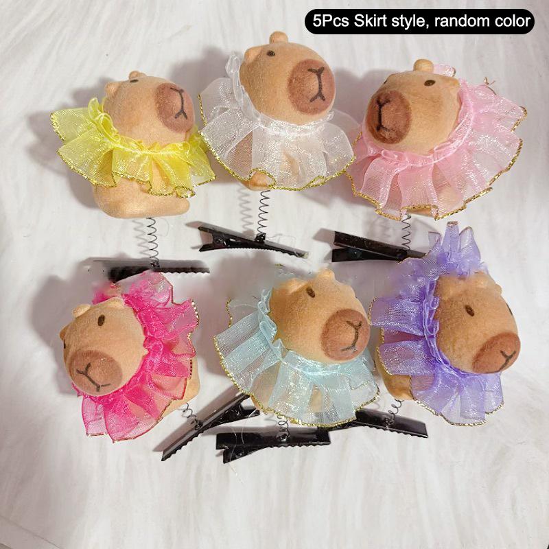 

5 шт. забавные 3D заколки для волос Capybara мультфильм плюшевые заколки для волос утконос зажим для праздничной вечеринки аксессуары для волос