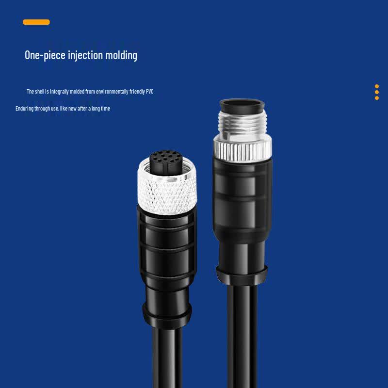 M12 12-Pin Type A Aviation Sensor Connector Cable