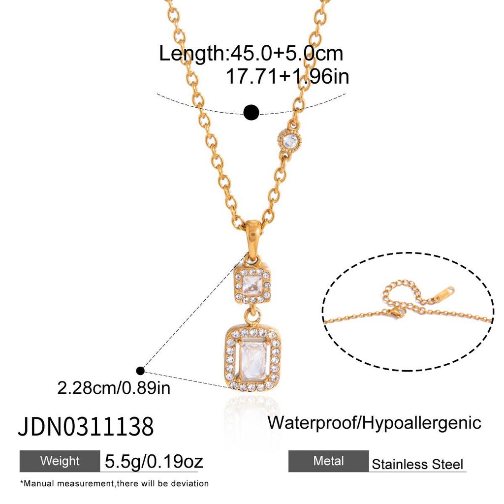Cubic Zirconia Titanium Steel Clavicle Necklace For Women Light Luxury Niche Premium Jewelry Stainless Steel Fashion Cross Border Accessories