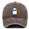 Colorful ghost print baseball cap suitable for daily dressing up and Halloween parties, adjustable outdoor sun protection hat