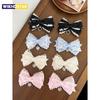 Pince à cheveux en dentelle deux pièces pour femme avec nœud doux, accessoire de cheveux Lolita, pince crocodile polyvalente, adaptée à toute occasion