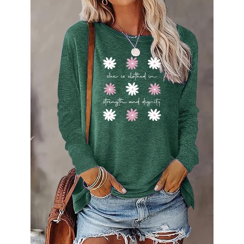 Women's Vintage Floral Print Long Sleeve T-Shirt