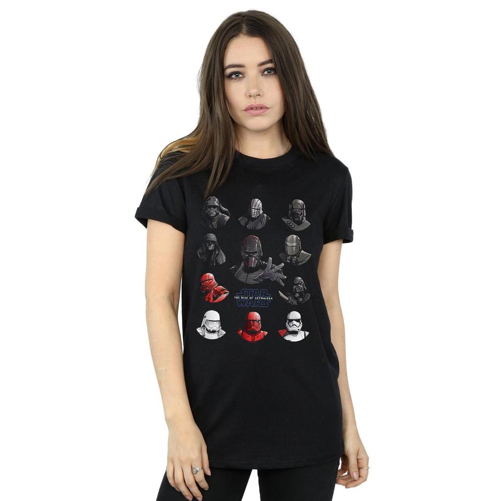 Star Wars: The Rise of Skywalker Womens/Ladies First Order Character Line Up Cotton Boyfriend T-Shirt