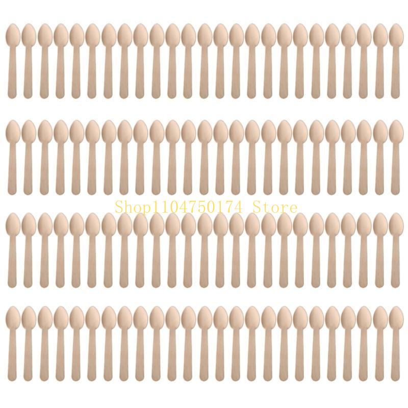 (Pack of 100) Disposable Wooden Cutlery Set Wedding Birthday Party Tableware top sale
