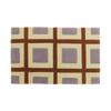 Francfranc Geometry Mat, 80cm X 50cm, Purple X Brown, Compatible with Underfloor Heating and Hot Carpets, Indoor Use, Entrance Mat