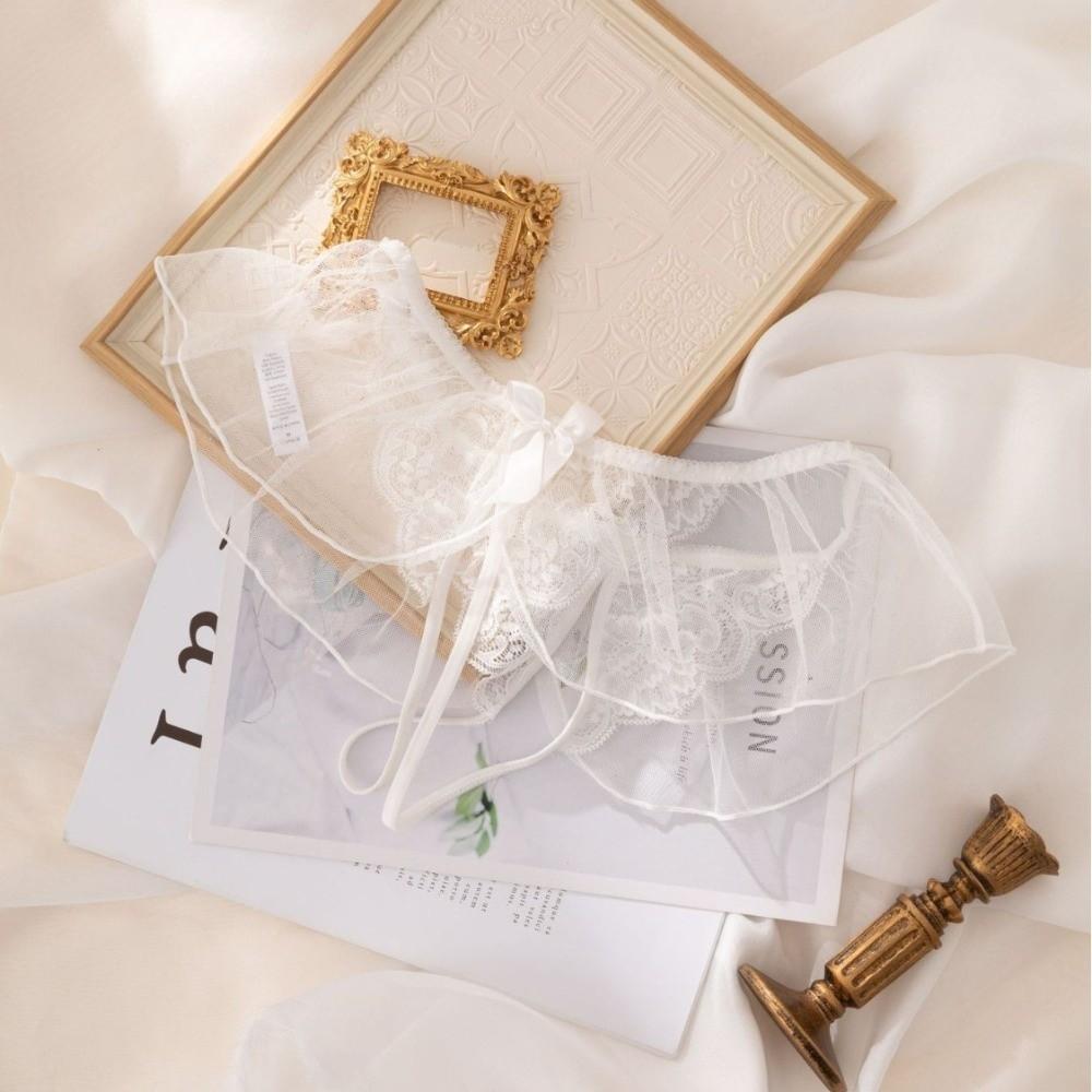Open-crotch Lace Mesh Women Thong Sparkling Skirt Decor T-Back Panties  Wedding Night Bride