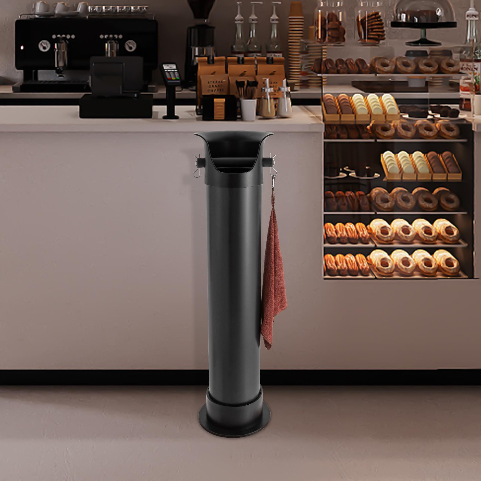 

Knock Box for Coffee Grounds, High Capacity Coffee Dregs Bin - Black, Sturdy Commercial Coffee Knock Out Box W/ Detachable Base чёрный