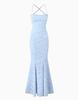 Elegant European & American Slim Lace-up Fishtail Jacquard Dress