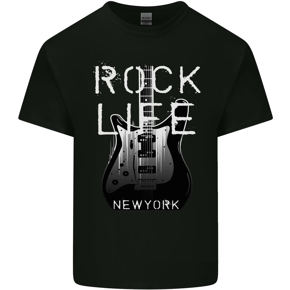 Rock Life Electric Guitar Music New York Band Unisexs Cotton TShirt Tee Top S
