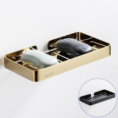 304 Edelstahl Seifenhalter Schwarz Silber Gebürstet Roségold Weiß Aufbewahrung Dusche Seifenschale Regal für Küche Toilette Badezimmer