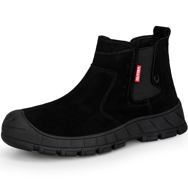 Suede Welder Shoes Men Safety Boots Steel Toe Work Shoes Sneakers Male Anti-Smash Anti-Slip Work Boots Men Safety Shoes Footwear