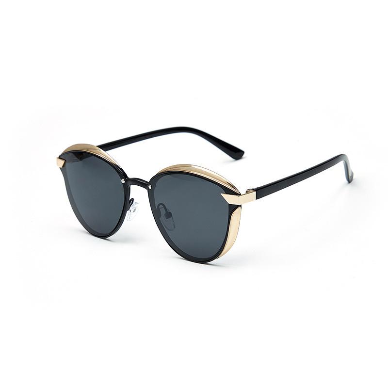Trendy Purple Cat Eye Sunglasses for Women Metal Frame Sun Glasses