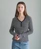 SLOWLOLLI Striped Button Hoodie Slim T-Shirt_2 Colors