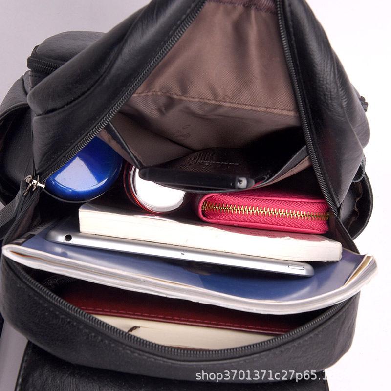 Women's Soft Leather Sheepskin Pattern Backpack – Trendy Korean Style for Students
