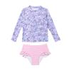 Girls' Long Sleeve Striped 2-Piece Swimsuit - 2025 New Style