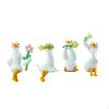 4 Pieces Mini Goose Figurine Set Cute Decorative Miniature Figure for Drivers,