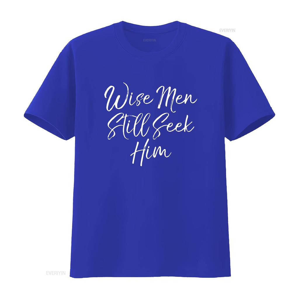 Womens Wise Men Still Seek Him T Shirt Christmas For Black 2XL vintage Washed Comfortable Top For Everyday Wear Soft Slightly
