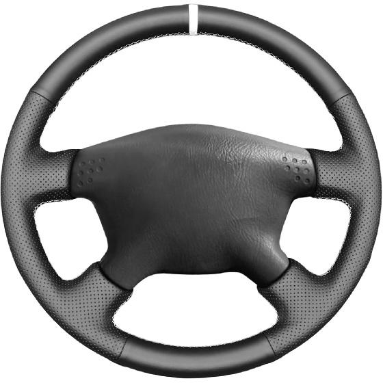 

MEWANT PU Leather Hand Stitched Car Steering Wheel Cover for Toyota Tacoma 2001-2004 / Tundra 2001-2002 / Sequoia 2001-2002 / Toyota Hilux 2001-2005 01：Black PU Leather (Pe